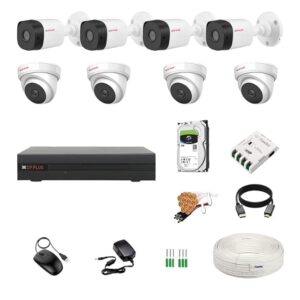 CP PLUS Full HD 8 Channel DVR with 2.4 MP 4 Outdoor and 4 Indoor Cameras