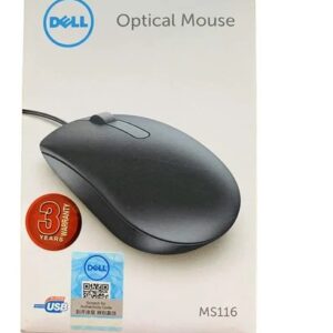 Dell MS116 Wired Optical Mouse, 1000DPI, LED Tracking, Scrolling Wheel, Plug and Play